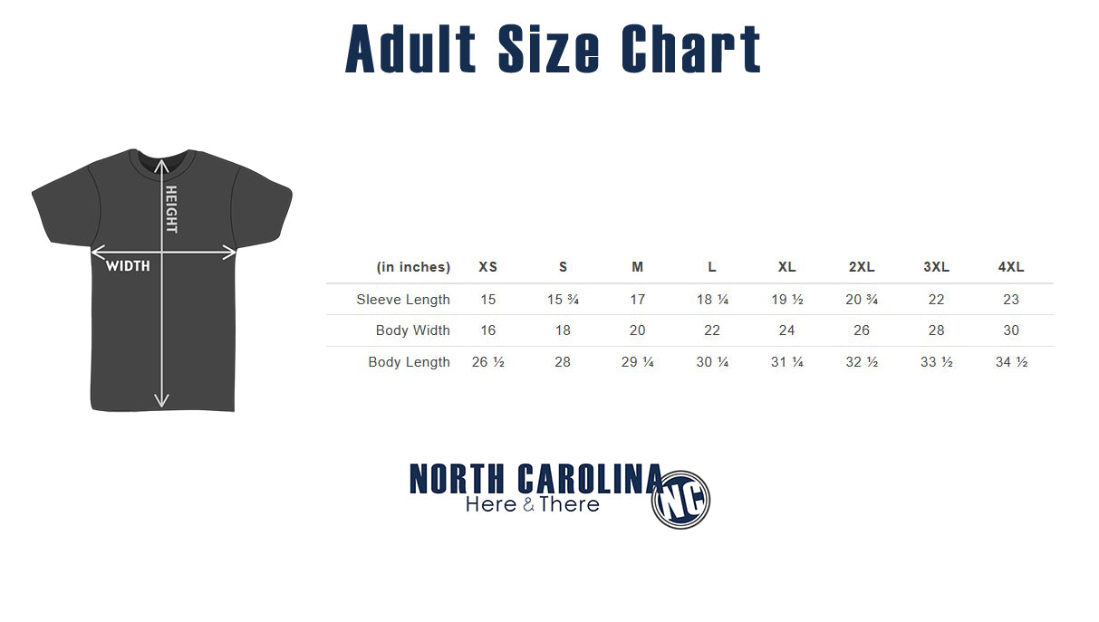 North Carolina State Outline - Born and Raised - T-Shirt - Adult